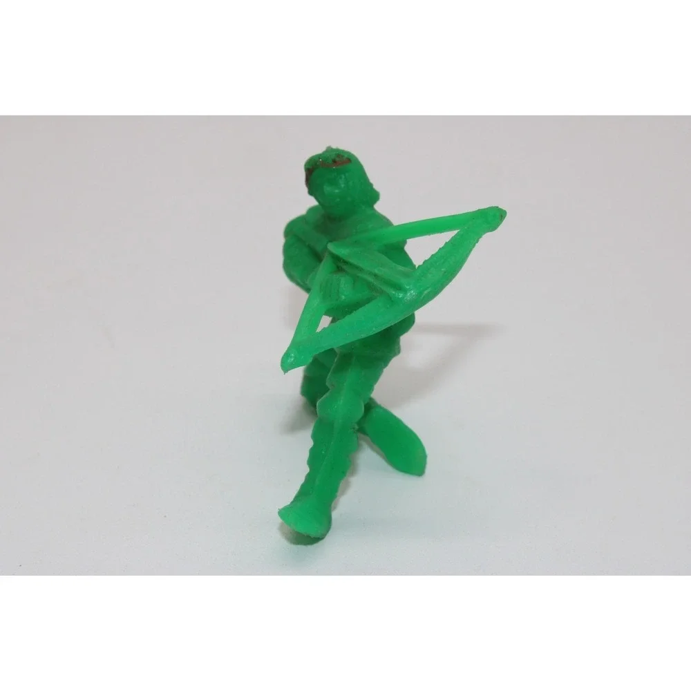 Vintage TIM MEE Green Kneeling Native American Warrior‎ with Bow - 2